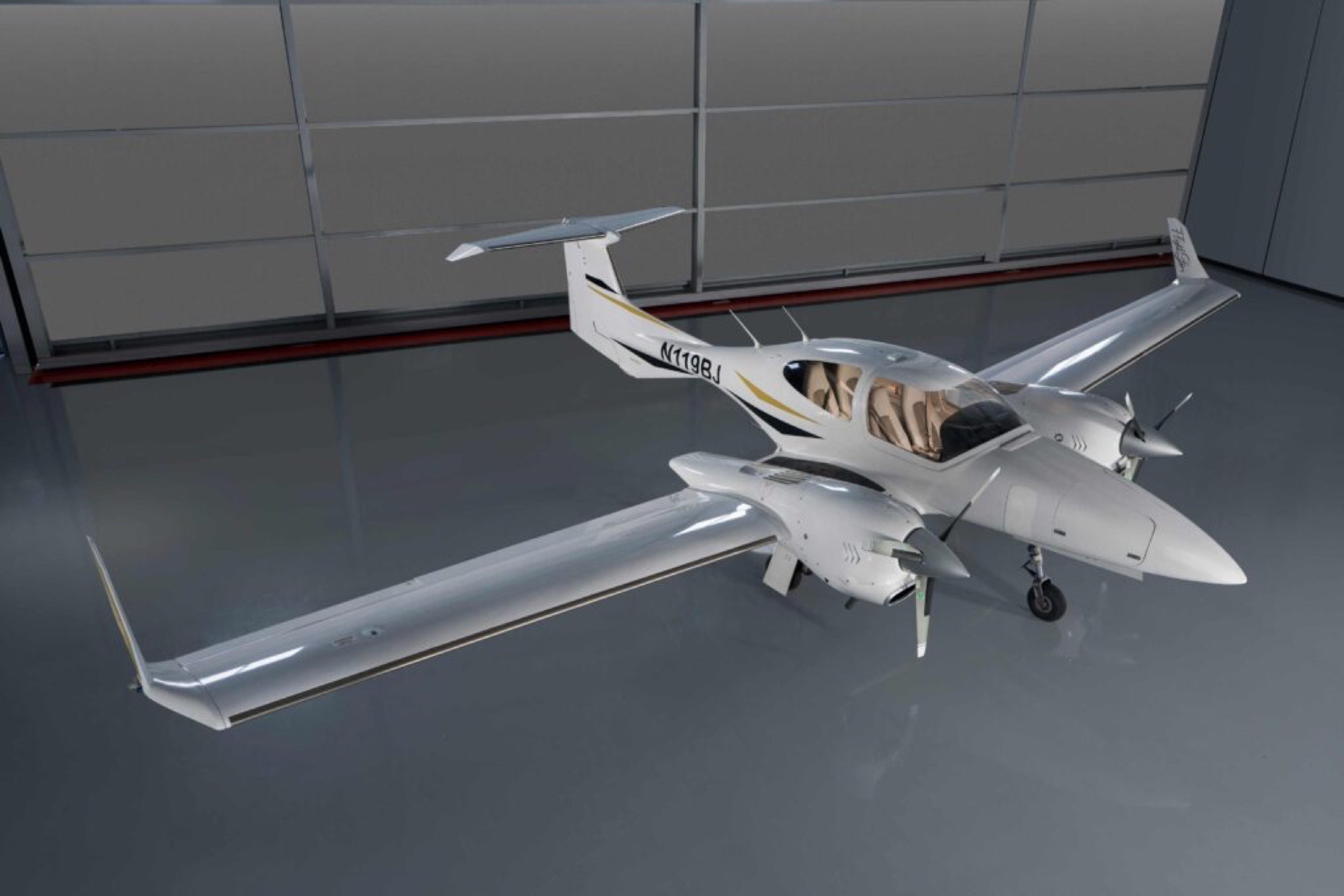 The DA42 cleaned, signed off, and ready to go after the in-house 100-hour